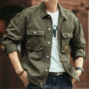 Classic vintage denim jacket for men.