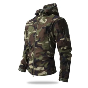 Men Waterproof Fleece Hooded Shark Skin Soft Shell Tactical Coat