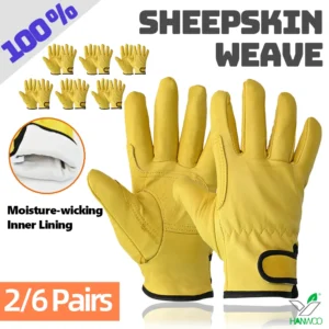 Leather Unisex 100% Sheepskin Wear-resistant Gloves,