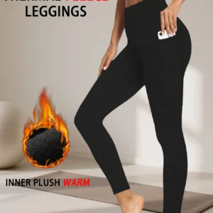 Womens Thermal Fleece Lined Leggings with pockets ,