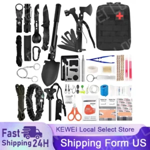 Outdoor Emergency Equipment Self defense Survival Tool Set & First Aid Kit