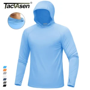 TACVASEN UPF 50+ Lightweight Hoodie Shirt Quick Dry UV Block Sun Shirts