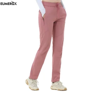 EUMERGX Women‘s Winter Camping ,Hiking, Waterproof, Warm Fleece Pants